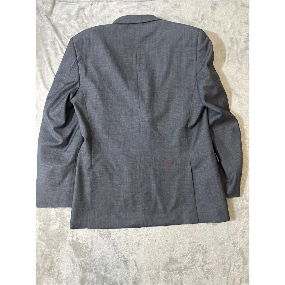 Tommy Hilfiger 100% Wool Blazer Sport Coat Gray 2 Button Size 42L
